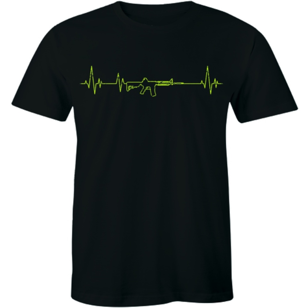 Rifle Heartbeat T-Shirt 2A Second Amendment Pro